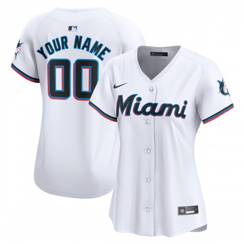 Miami Marlins Nike Women's Home Limited Custom Jersey - White