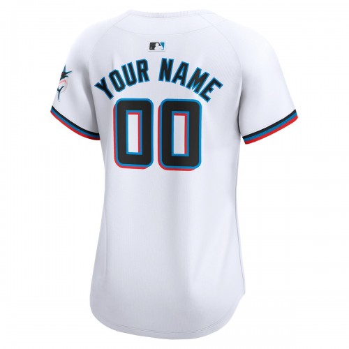 Miami Marlins Nike Women's Home Limited Custom Jersey - White