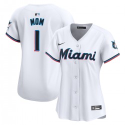 Miami Marlins Nike Women's #1 Mom Home Limited Jersey - White Miami Marlins Nike Women's #1 Mom Home Limited Jersey - White