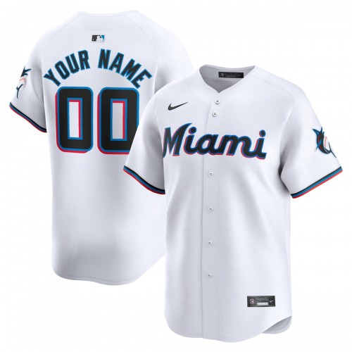 Miami Marlins Nike Youth Home Limited Custom Jersey - White