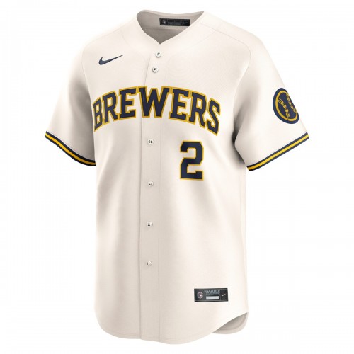 Brice Turang Milwaukee Brewers Nike Home Limited Player Jersey - Cream