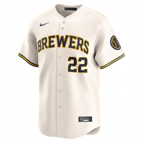 Christian Yelich Milwaukee Brewers Nike Home Limited Player Jersey - Cream