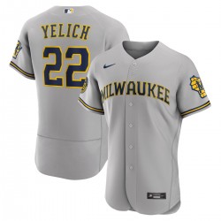 Christian Yelich Milwaukee Brewers Nike Road Authentic Player Jersey - Gray Christian Yelich Milwaukee Brewers Nike Road Authentic Player Jersey - Gray