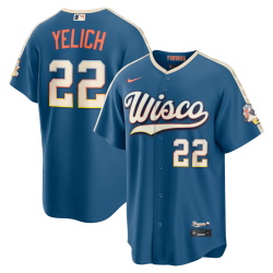 Christian Yelich Milwaukee Brewers Nike 2026 City Connect Stadium Jersey - Mineral Blue Christian Yelich Milwaukee Brewers Nike 2026 City Connect Stadium Jersey - Mineral Blue