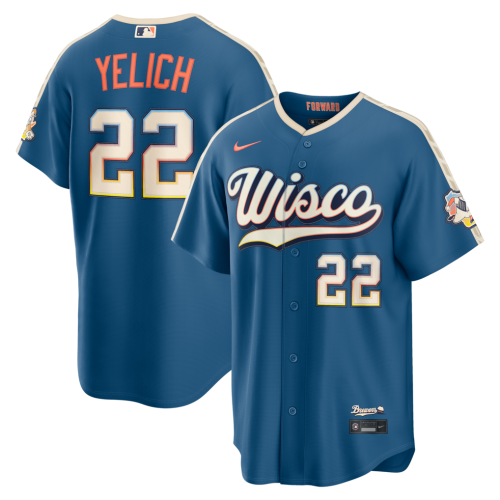 Christian Yelich Milwaukee Brewers Nike 2026 City Connect Stadium Jersey - Mineral Blue