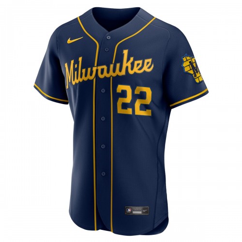 Christian Yelich Milwaukee Brewers Nike Alternate Authentic Player Jersey - Navy Christian Yelich Milwaukee Brewers Nike Alternate Authentic Player Jersey - Navy