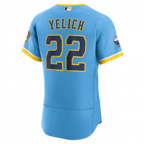 Christian Yelich Milwaukee Brewers Nike 2022 City Connect Authentic Player Jersey - Powder Blue