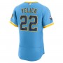 Christian Yelich Milwaukee Brewers Nike 2022 City Connect Authentic Player Jersey - Powder Blue
