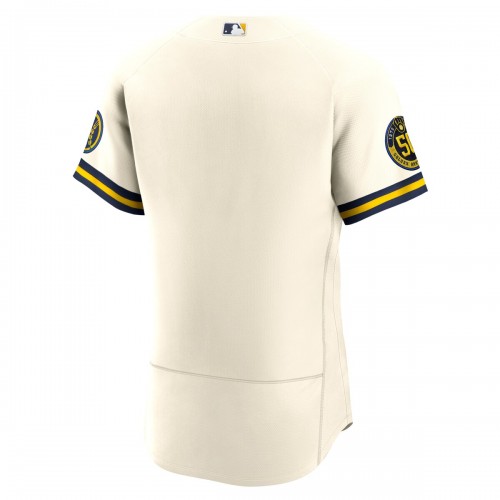 Milwaukee Brewers Nike Home Authentic Team Jersey - Cream