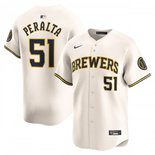 Freddy Peralta Milwaukee Brewers Nike Home Limited Player Jersey - Cream