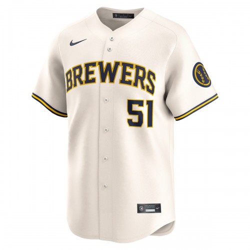 Freddy Peralta Milwaukee Brewers Nike Home Limited Player Jersey - Cream