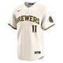 Jackson Chourio Milwaukee Brewers Nike Home Limited Jersey - Cream Jackson Chourio Milwaukee Brewers Nike Home Limited Jersey - Cream