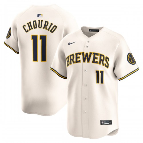 Jackson Chourio Milwaukee Brewers Nike Home Limited Player Jersey - Cream