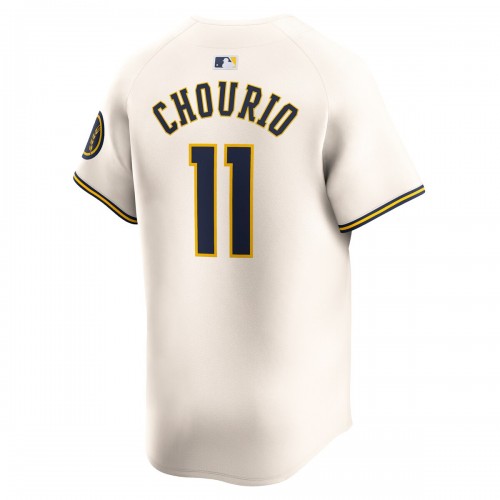 Jackson Chourio Milwaukee Brewers Nike Home Limited Player Jersey - Cream