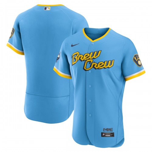 Milwaukee Brewers Nike 2022 City Connect Authentic Team Jersey - Powder Blue Milwaukee Brewers Nike 2022 City Connect Authentic Team Jersey - Powder Blue