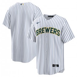 Milwaukee Brewers Nike Home Replica Team Jersey - White Milwaukee Brewers Nike Home Replica Team Jersey - White