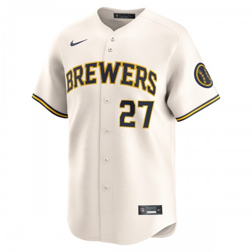 Willy Adames Milwaukee Brewers Nike Home Limited Player Jersey - Cream