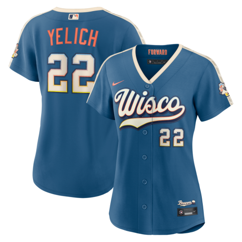 Christian Yelich Milwaukee Brewers Nike Women's 2026 City Connect Stadium Jersey - Mineral Blue