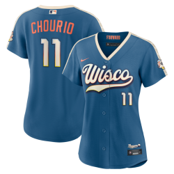 Jackson Chourio Milwaukee Brewers Nike Women's 2026 City Connect Stadium Jersey - Mineral Blue Jackson Chourio Milwaukee Brewers Nike Women's 2026 City Connect Stadium Jersey - Mineral Blue