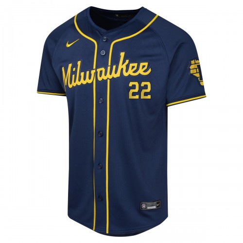 Christian Yelich Milwaukee Brewers Nike Youth Alternate Limited Player Jersey – Navy