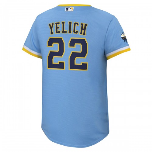 Christian Yelich Milwaukee Brewers Nike Youth 2022 City Connect Replica Player Jersey - Powder Blue
