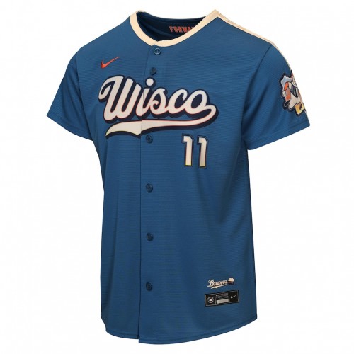 Jackson Chourio Milwaukee Brewers Nike Youth 2026 City Connect Stadium Jersey - Mineral Blue Jackson Chourio Milwaukee Brewers Nike Youth 2026 City Connect Stadium Jersey - Mineral Blue