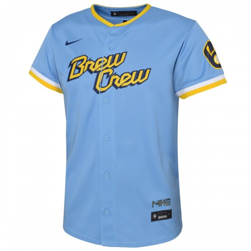 Milwaukee Brewers Nike Youth 2022 City Connect Replica Team Jersey - Powder Blue