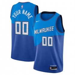 Milwaukee Bucks Nike 2020/21 Swingman Custom Jersey Blue - City Edition Milwaukee Bucks Nike 2020/21 Swingman Custom Jersey Blue - City Edition