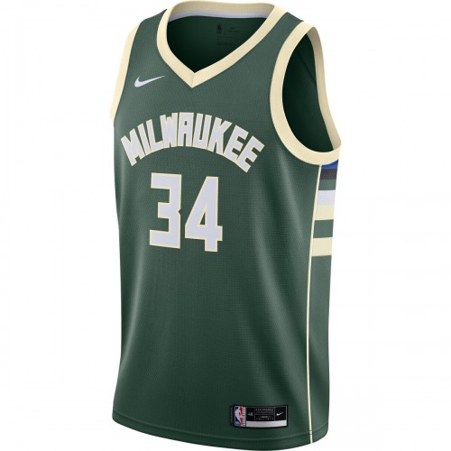 Giannis Antetokounmpo Milwaukee Bucks Nike 2020/21 Swingman Jersey Green - Icon Edition