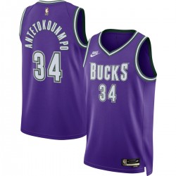 Giannis Antetokounmpo Milwaukee Bucks Nike 2022/23 Swingman Jersey Purple - Classic Edition Giannis Antetokounmpo Milwaukee Bucks Nike 2022/23 Swingman Jersey Purple - Classic Edition