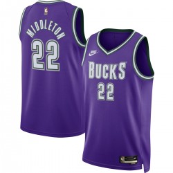 Khris Middleton Milwaukee Bucks Nike 2022/23 Swingman Jersey Purple - Classic Edition Khris Middleton Milwaukee Bucks Nike 2022/23 Swingman Jersey Purple - Classic Edition