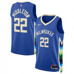Khris Middleton Milwaukee Bucks Nike Unisex 2022/23 Swingman Jersey - City Edition - Royal Khris Middleton Milwaukee Bucks Nike Unisex 2022/23 Swingman Jersey - City Edition - Royal