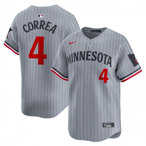 Carlos Correa Minnesota Twins Nike Road Limited Player Jersey – Gray