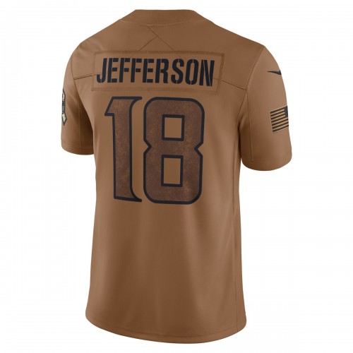 Justin Jefferson Minnesota Vikings Nike 2023 Salute To Service Limited Jersey - Brown