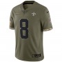 Archie Manning New Orleans Saints 2022 Salute To Service Retired Player Limited Jersey - Olive