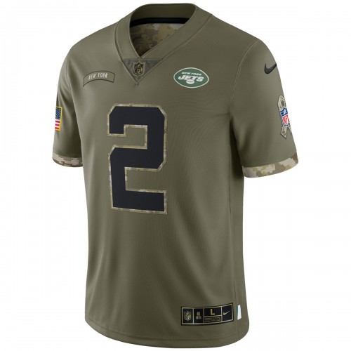 Zach Wilson New York Jets Nike 2022 Salute To Service Limited Jersey - Olive