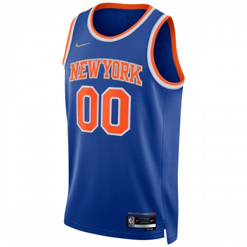 New York Knicks Nike 2021/22 Diamond Swingman Custom Jersey - Icon Edition - Blue
