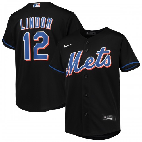Francisco Lindor New York Mets Nike Youth Alternate Replica Player Jersey - Black