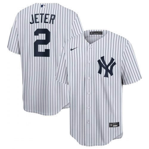 Derek Jeter New York Yankees Nike Home Replica Player Name Jersey - White/Navy