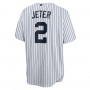 Derek Jeter New York Yankees Nike Home Replica Player Name Jersey - White/Navy