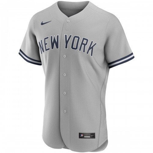 New York Yankees Nike Road Authentic Team Jersey - Gray