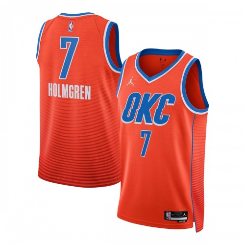 Chet Holmgren Oklahoma City Thunder Jordan Brand Unisex Swingman Jersey - Statement Edition - Orange Chet Holmgren Oklahoma City Thunder Jordan Brand Unisex Swingman Jersey - Statement Edition - Orange