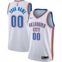 Oklahoma City Thunder Nike 2020/21 Swingman Custom Jersey - Association Edition - White Oklahoma City Thunder Nike 2020/21 Swingman Custom Jersey - Association Edition - White