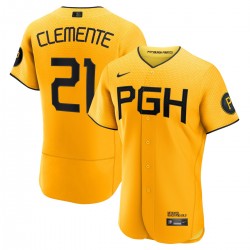 Roberto Clemente Pittsburgh Pirates Nike 2023 City Connect Authentic Player Jersey - Gold Roberto Clemente Pittsburgh Pirates Nike 2023 City Connect Authentic Player Jersey - Gold