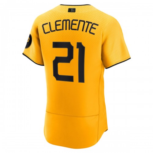 Roberto Clemente Pittsburgh Pirates Nike 2023 City Connect Authentic Player Jersey - Gold Roberto Clemente Pittsburgh Pirates Nike 2023 City Connect Authentic Player Jersey - Gold