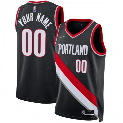 Portland Trail Blazers Nike 2021/22 Diamond Swingman Custom Jersey - Icon Edition - Black
