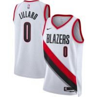 Men's Portland Trail Blazers Damian Lillard #0 Nike Grey 2020/21 Swingman  NBA Jersey- Earned Edition