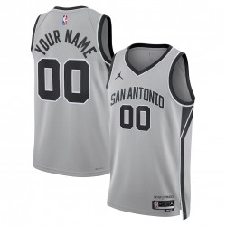 San Antonio Spurs Jordan Brand Unisex Swingman Custom Jersey - Statement Edition - Silver San Antonio Spurs Jordan Brand Unisex Swingman Custom Jersey - Statement Edition - Silver