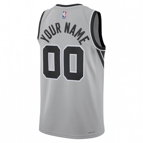San Antonio Spurs Jordan Brand Unisex Swingman Custom Jersey - Statement Edition - Silver
