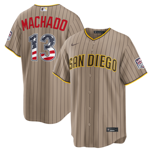 Manny Machado San Diego Padres Nike USA 250 Fourth of July Alternate Stadium Jersey - Sand Manny Machado San Diego Padres Nike USA 250 Fourth of July Alternate Stadium Jersey - Sand